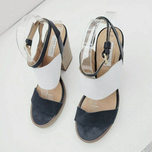 New Look Premium 2 Tone Chunky Block Heel Sandals EU 40 / UK 7 US 9 NWD - Picture 4 of 12